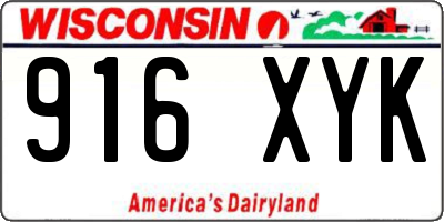 WI license plate 916XYK