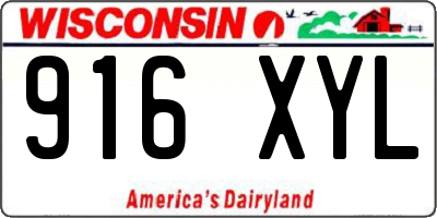 WI license plate 916XYL