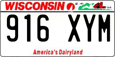 WI license plate 916XYM