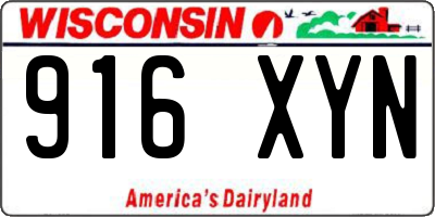 WI license plate 916XYN
