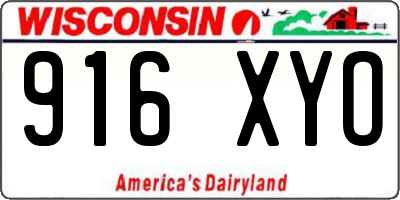 WI license plate 916XYO