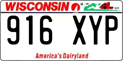 WI license plate 916XYP
