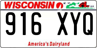 WI license plate 916XYQ