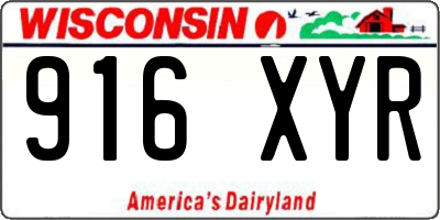 WI license plate 916XYR