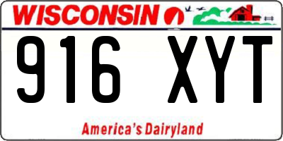 WI license plate 916XYT