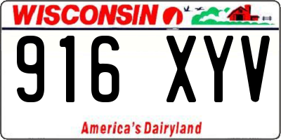 WI license plate 916XYV