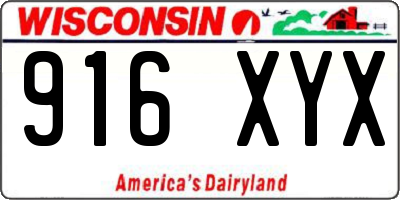 WI license plate 916XYX