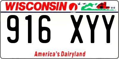 WI license plate 916XYY