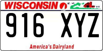 WI license plate 916XYZ