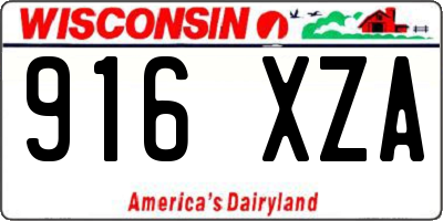 WI license plate 916XZA