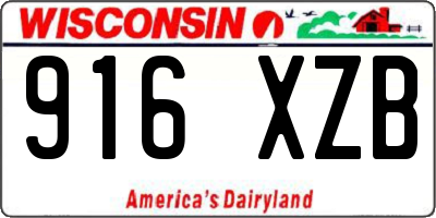 WI license plate 916XZB