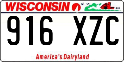 WI license plate 916XZC