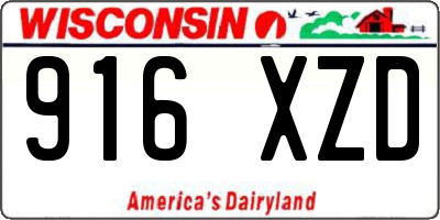 WI license plate 916XZD