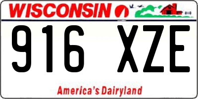 WI license plate 916XZE