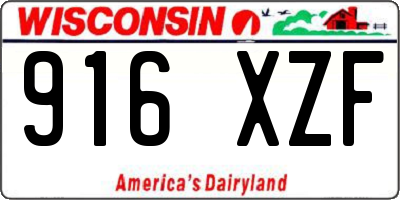 WI license plate 916XZF