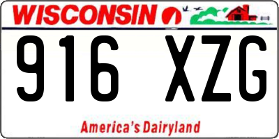WI license plate 916XZG