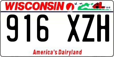 WI license plate 916XZH