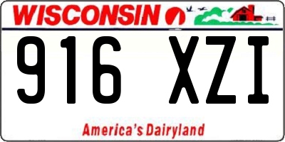 WI license plate 916XZI