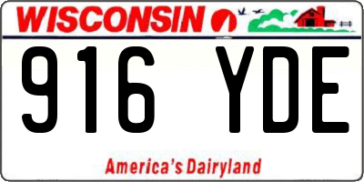 WI license plate 916YDE