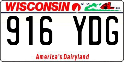 WI license plate 916YDG