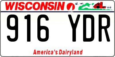 WI license plate 916YDR