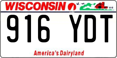 WI license plate 916YDT