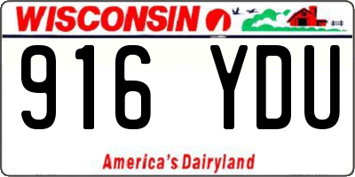 WI license plate 916YDU