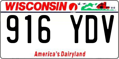 WI license plate 916YDV