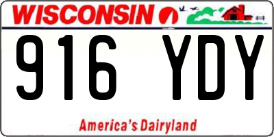 WI license plate 916YDY