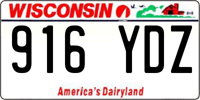 WI license plate 916YDZ