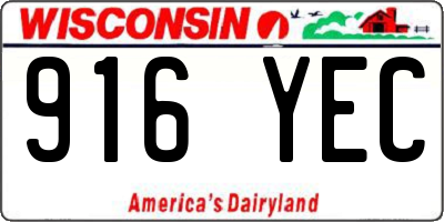 WI license plate 916YEC