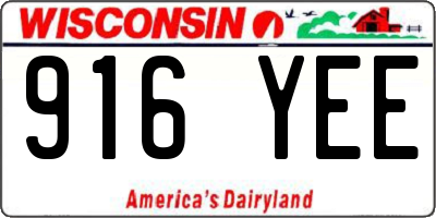 WI license plate 916YEE