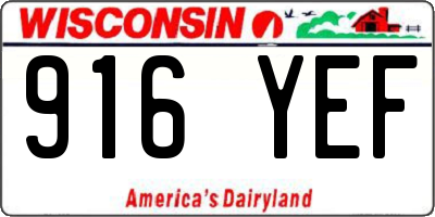 WI license plate 916YEF