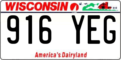 WI license plate 916YEG