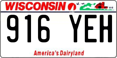 WI license plate 916YEH