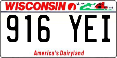 WI license plate 916YEI