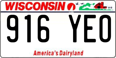 WI license plate 916YEO
