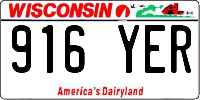 WI license plate 916YER