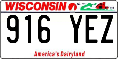 WI license plate 916YEZ