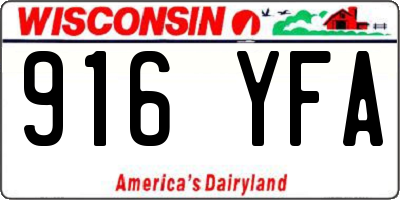 WI license plate 916YFA