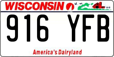 WI license plate 916YFB