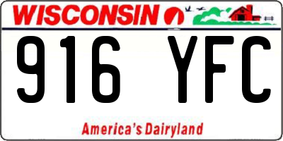 WI license plate 916YFC