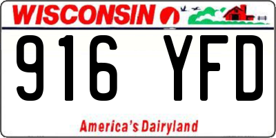 WI license plate 916YFD