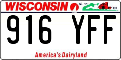 WI license plate 916YFF