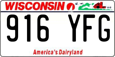 WI license plate 916YFG