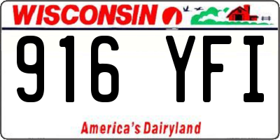 WI license plate 916YFI