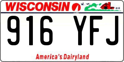 WI license plate 916YFJ