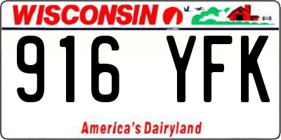 WI license plate 916YFK