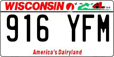 WI license plate 916YFM