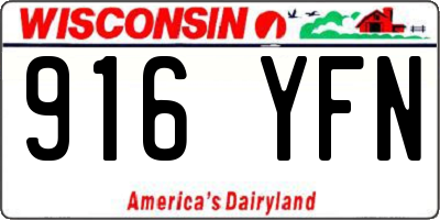 WI license plate 916YFN